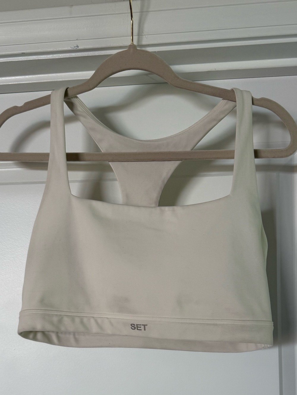 Set Active Racerback Bra Size XL Cream/Off White/Bone